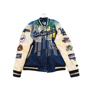 Pro Standard Jacket Mens L Blue Los Angeles Dodgers World Series Varsity Patches